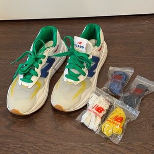 STAUD x New Balance Sneakers Never Worn- Green, Blue, and Yellow